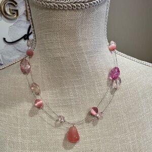 5 for $30 RELATIVITY Multi Pink Jewel Silver Necklace